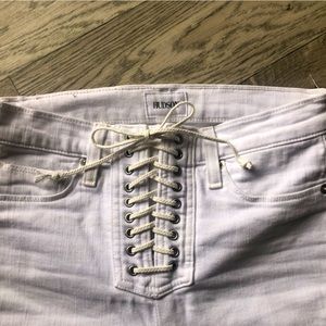 Hudson Bullocks white lace up skinny jeans